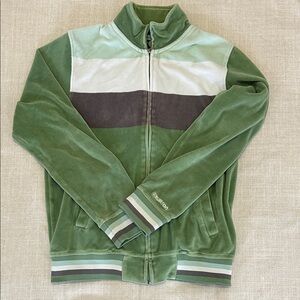 Burton Jacket Men’s Green Velour Full-Zip Retro Outdoor Snow